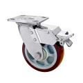 ZR high Quality SS 6mm thickness plate stainless steel 304 fixed plate PU wheel rigid casters